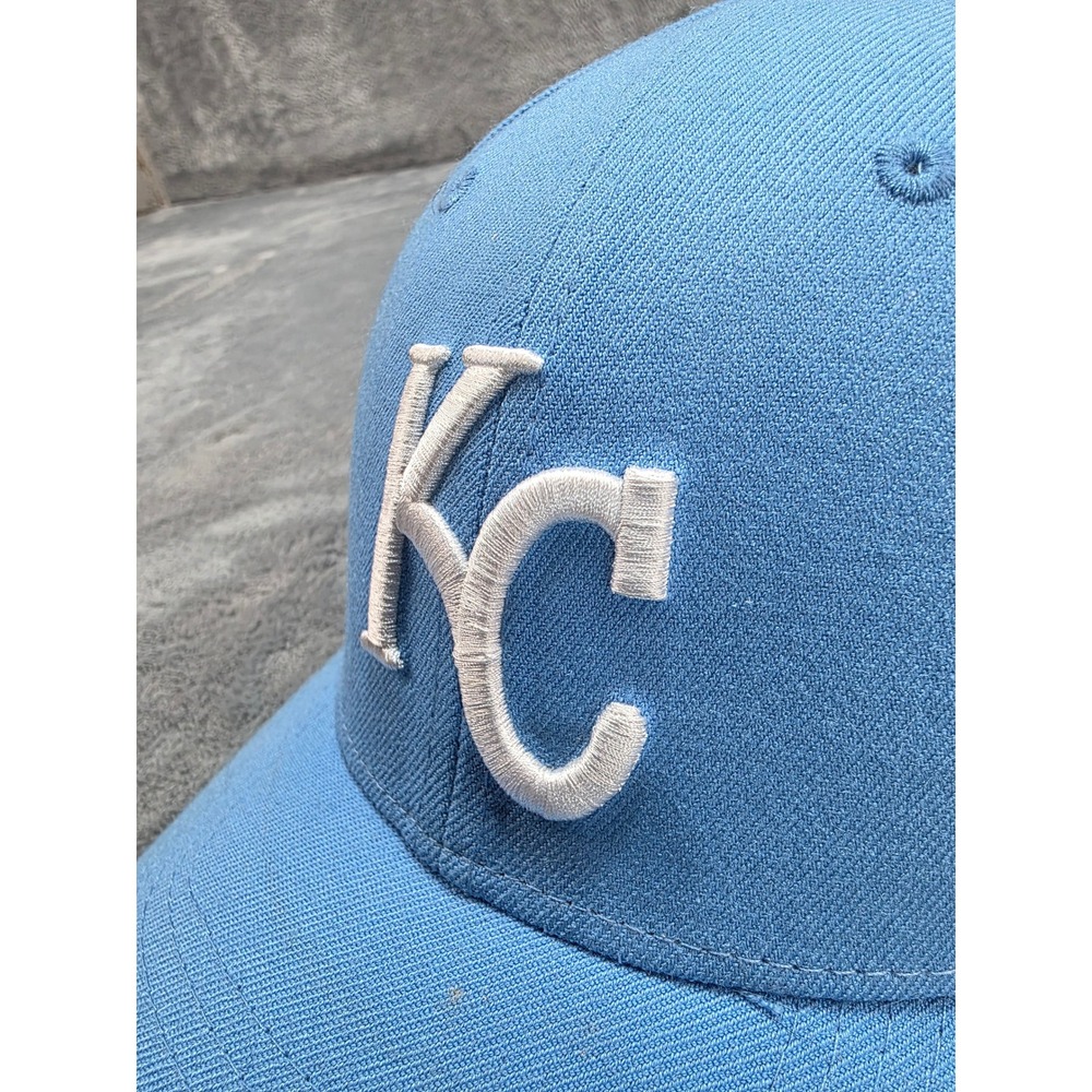 New Era 39THIRTY Kansas City Royals Hat Powder Blue Stretch Fit Cap Medium-Large - Picture 5 of 7